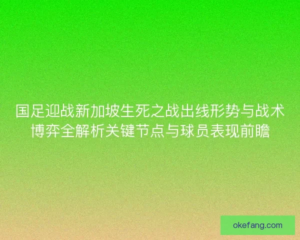 国足迎战新加坡生死之战出线形势与战术博弈全解析关键节点与球员表现前瞻