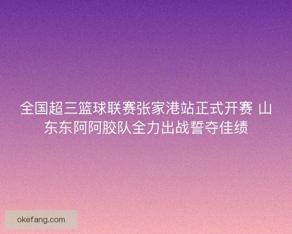 全国超三篮球联赛张家港站正式开赛 山东东阿阿胶队全力出战誓夺佳绩