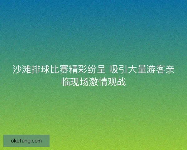 沙滩排球比赛精彩纷呈 吸引大量游客亲临现场激情观战