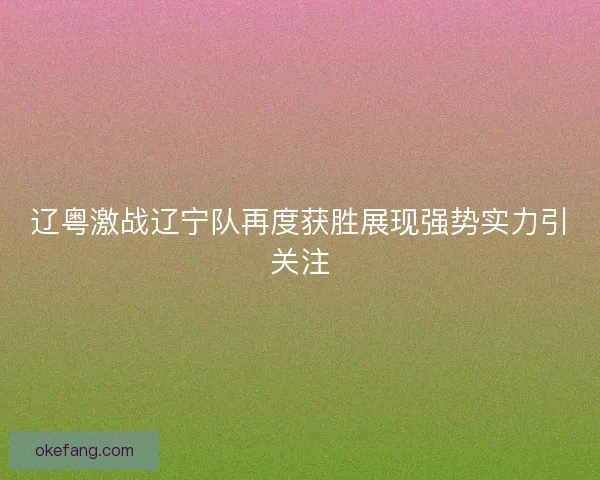 辽粤激战辽宁队再度获胜展现强势实力引关注