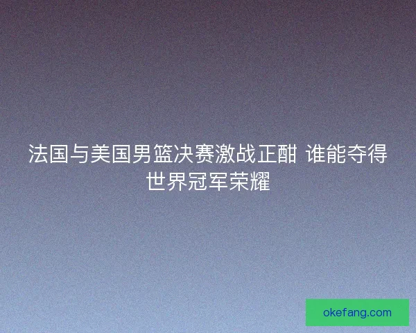 法国与美国男篮决赛激战正酣 谁能夺得世界冠军荣耀