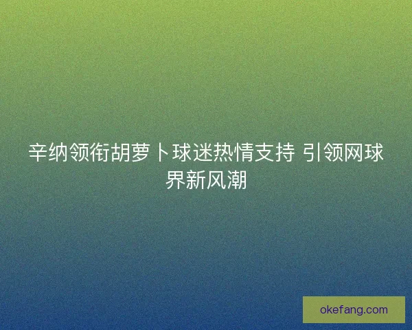 辛纳领衔胡萝卜球迷热情支持 引领网球界新风潮