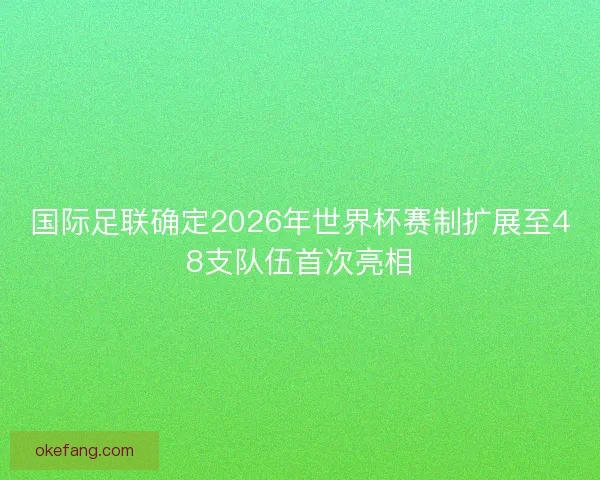 国际足联确定2026年世界杯赛制扩展至48支队伍首次亮相 国际足联确定2026年世界杯赛制扩展至48支队伍首次亮相