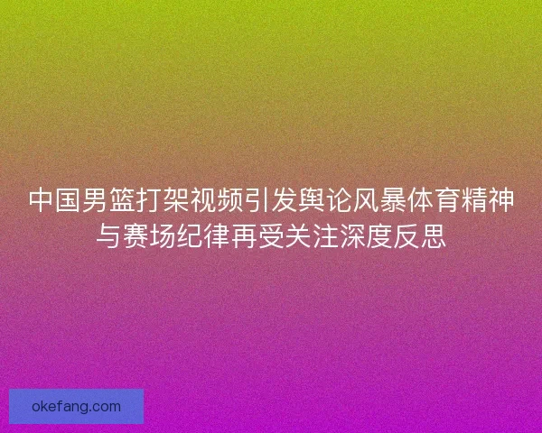 中国男篮打架视频引发舆论风暴体育精神与赛场纪律再受关注深度反思 中国男篮打架视频引发舆论风暴体育精神与赛场纪律再受关注深度反思
